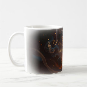Café 🎸 Deixe a Música Subir Caneca de Guitarra de Cham