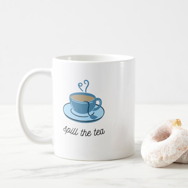 Café Derramar da caneca de chá (Com Donut)
