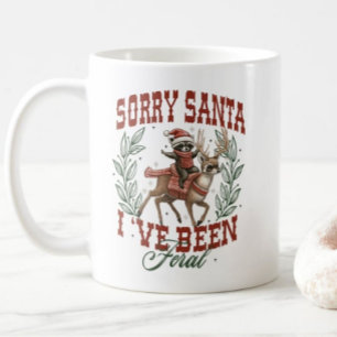 Café Desculpe Papai Noel, Eu Fui Feral - Caneca de Feri