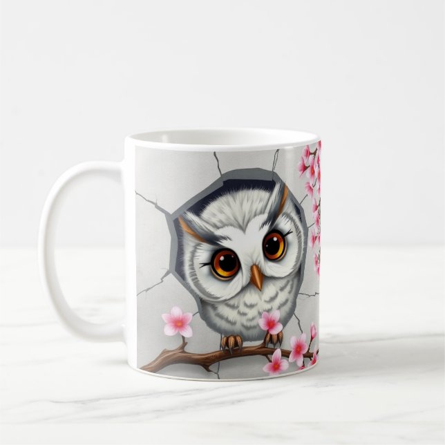 Café Desenho de envoltório de caneca com fuco de coruja (Esquerda)