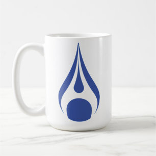 Café desenho de gota de água em caneca branca