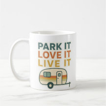 Design de Caneca Amante de Caravana – Estacione, A