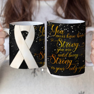 Café Design de Caneca com Fita de Conscientização Branc