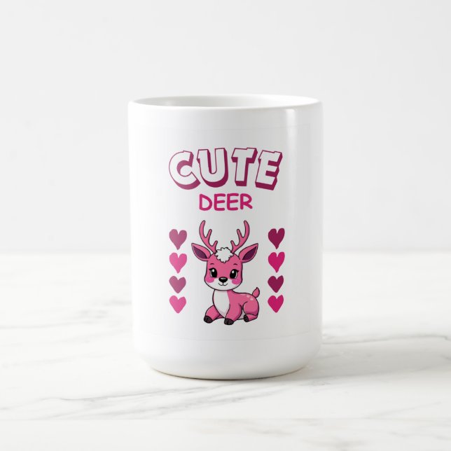 Café design de caneca de cervo fofo (Centro)