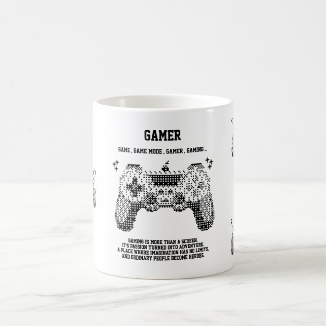 Café Design de Caneca de Controle Retro Pixel Gamer (Centro)