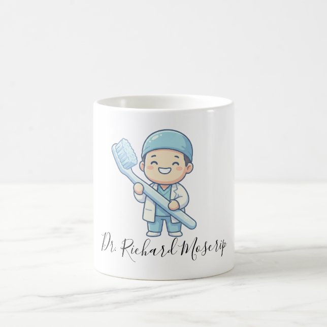 Café Design de Caneca de Dentista de Desenho Animado Fo (Centro)