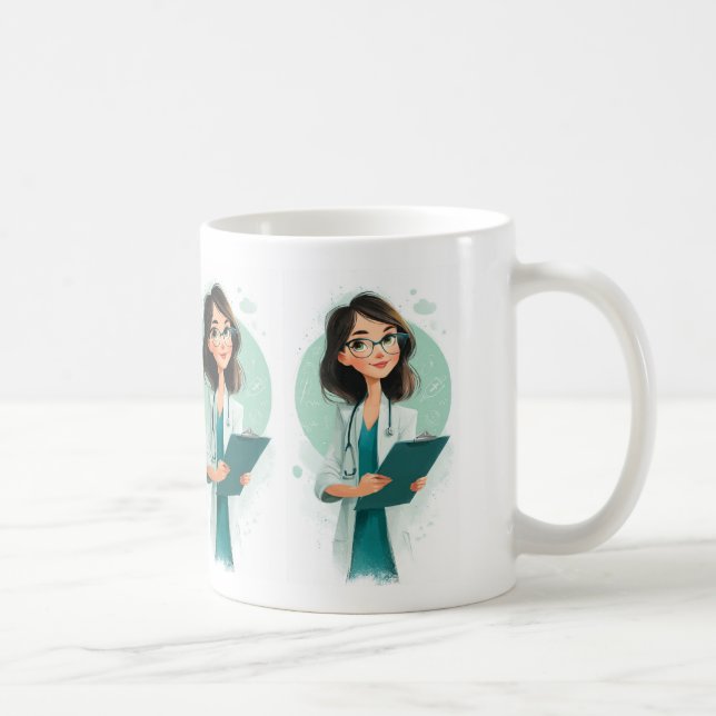 Café Design de Caneca de Médica Amigável Feminina (Direita)