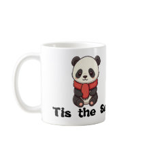 Design de caneca de Natal com panda fofo