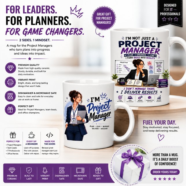 Café Design de Caneca para Gerente de Projetos (Criador carregado)