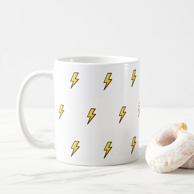 Café Design de Caneca Relâmpago Amarelo (Com Donut)