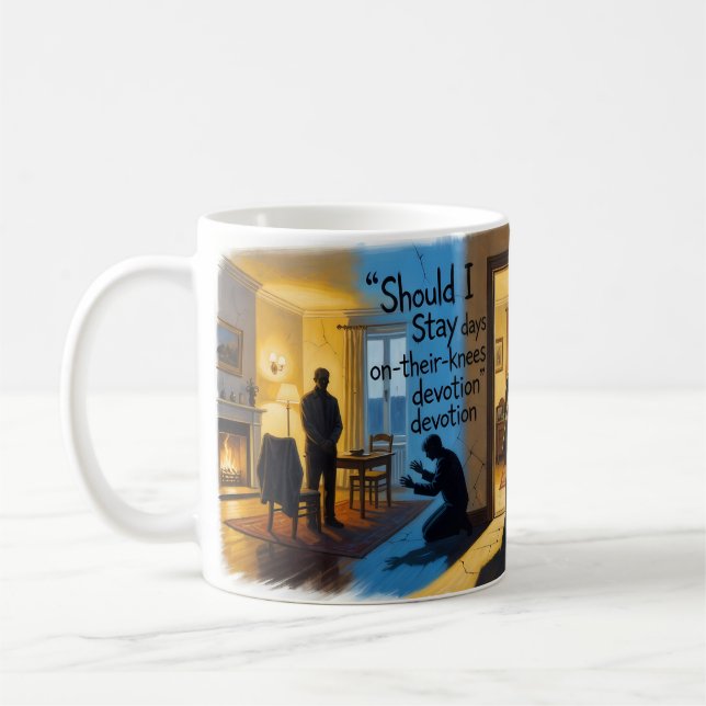 Café Devo Ficar ou Devo Ir Caneca de Devocional (Esquerda)