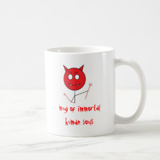 Café diabo, caneca de almas humanas imortais
