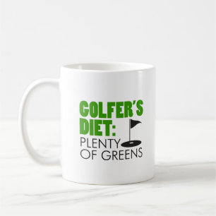 Café Dieta de Golfer Muitos Verdes Engraçados Caneca d