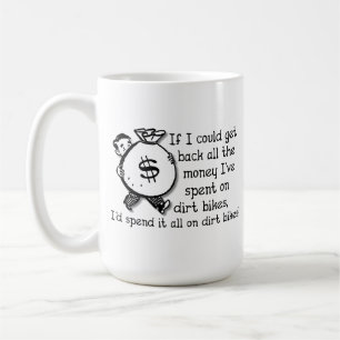 Café Dinheiro em Bicicletas de Terra Motocross Caneca D