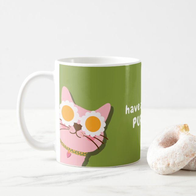 Café Diversão Tenha uma caneca de gato perfeita (Com Donut)