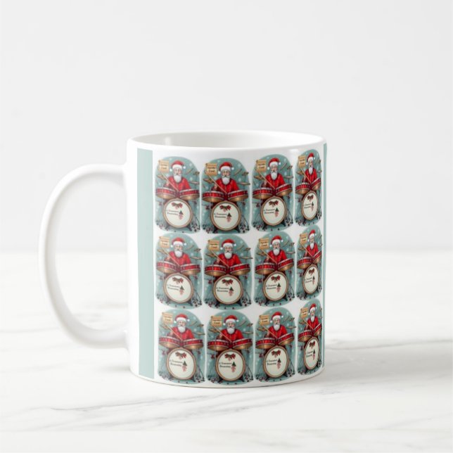 Café Doze Drummers Batendo, caneca de Natal 12 Day (Esquerda)