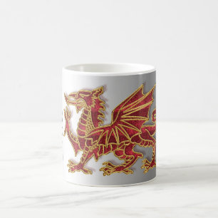 Café Dragão Sylish de Galês, branco caneca branca