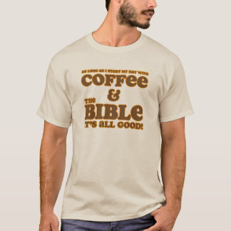 Café e a camisa da bíblia