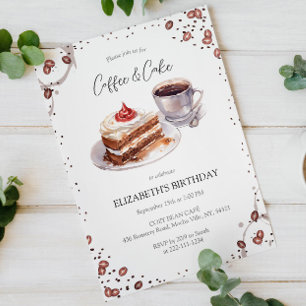 Café e bolinho - Convite de aniversário