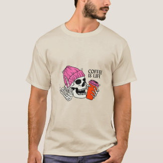 Café É Camisa De Lover De Café Com Esqueleto De Vi