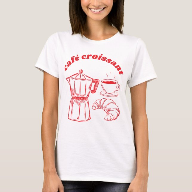 Café e camiseta croissant (Frente)