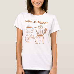 Café e camiseta croissant