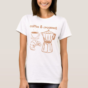 Café e camiseta croissant