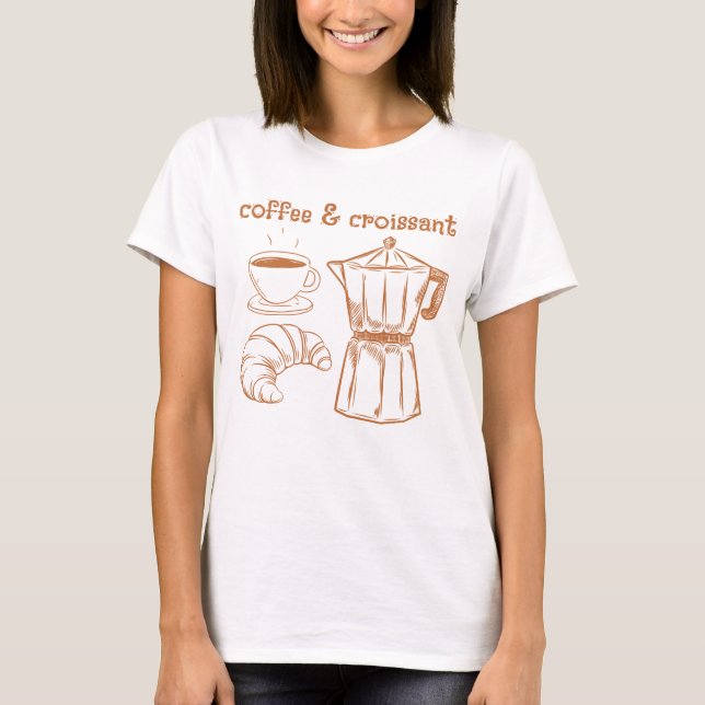Café e camiseta croissant (Frente)