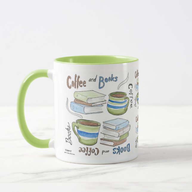 Café e caneca de Livros (Esquerda)