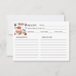 Café e Cartão de Receita de Bolo de Cereja