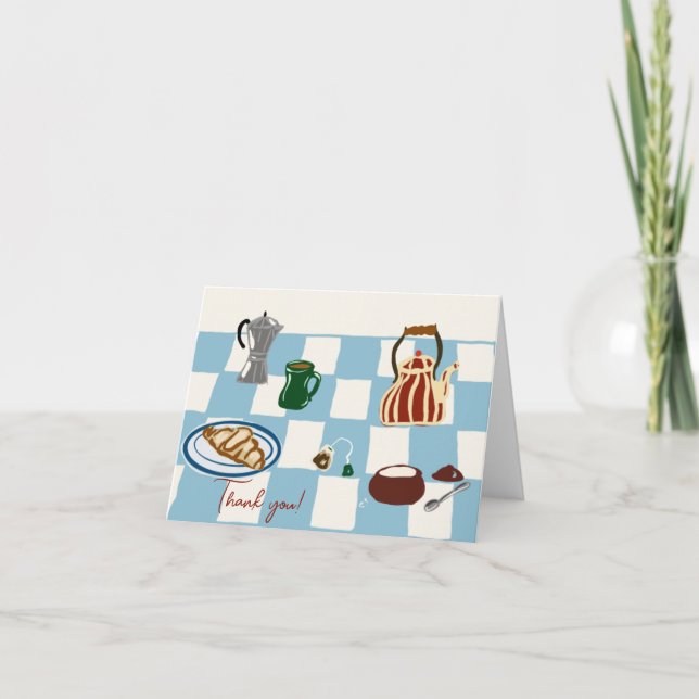 Café e cartões de agradecimentos de chá (Frente)