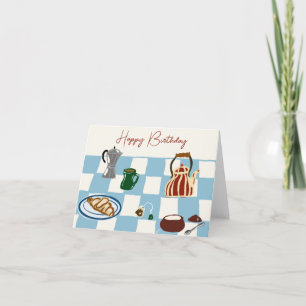 Café e chá Cartão de aniversário feliz