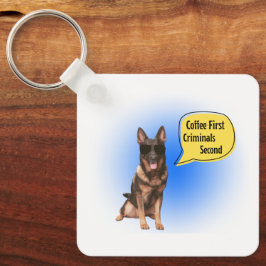 Café e criminosos engraçados do K9 chaveiro