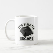 É Hora de Escapar Caneca de Tecnologia Engraçada c