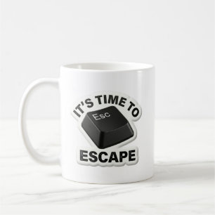 Café É Hora de Escapar Caneca de Tecnologia Engraçada c