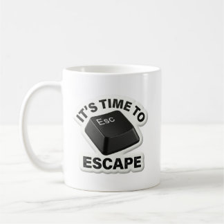 Café É Hora de Escapar Caneca de Tecnologia Engraçada c