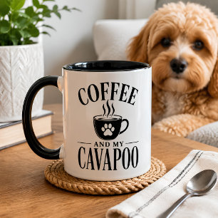 Café e Meu Cavapoo Caneca para Amantes de Cachorro