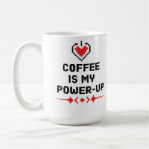 Café É Meu Power-Up – Caneca de Café para Gamer Re