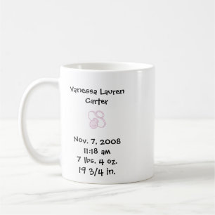 Café É uma Caneca de Anúncio de Nascimento de Menina (p