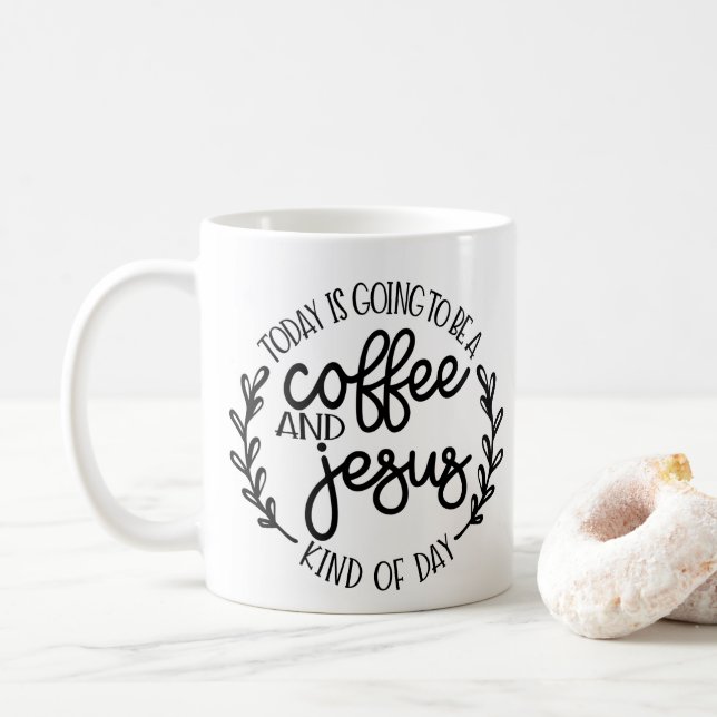 Café e Xícara de Jesus Dia Mug (Com Donut)