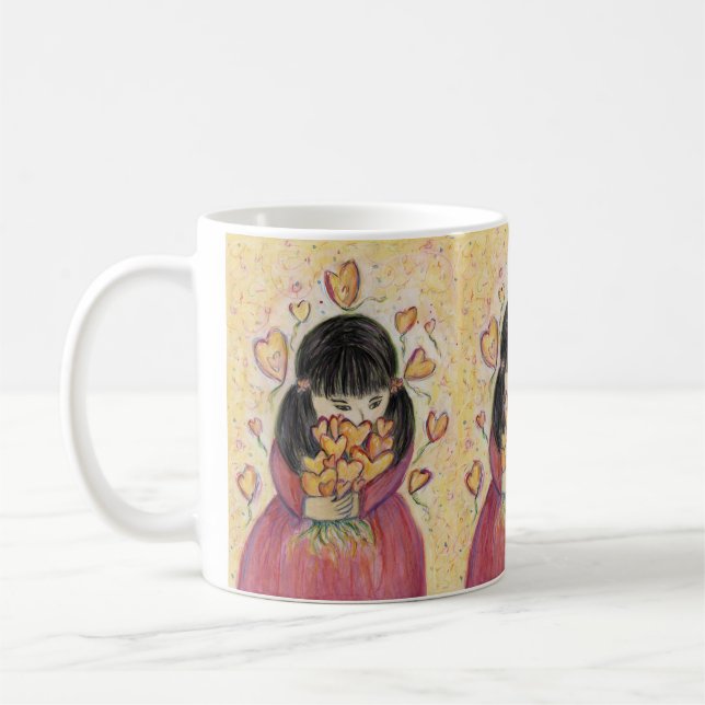 Café e Xícaras de Arte Colecionando Corações de Am (Esquerda)