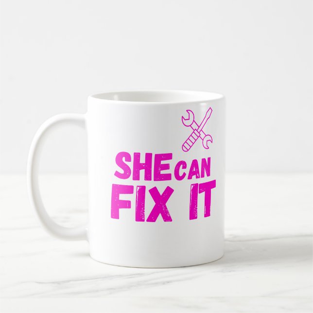 Café Ela Pode Consertar Design de Caneca de DIY (Esquerda)