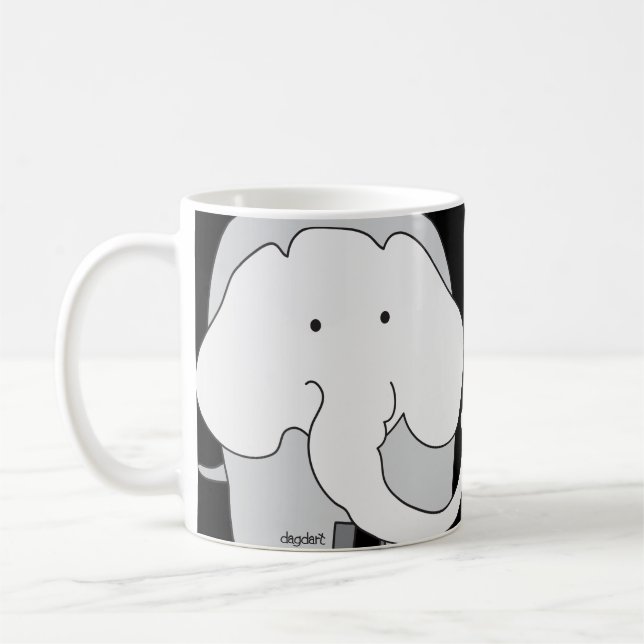 Café Elefantes de Cinza muito grandes! Caneca (Esquerda)