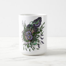 Elegante Caneca de Cerâmica com Buquê Floral Roxo 