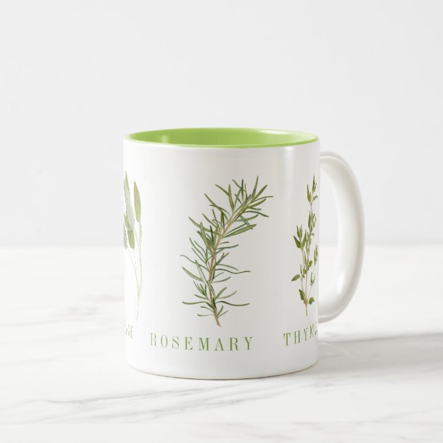 Café Em Dois Tons 4 ERVAS FRESQUINHAS Caneca Tom Duplo de Lima (Frente Esquerda)