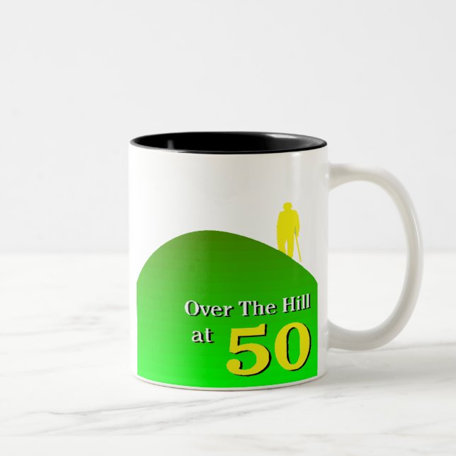 Café Em Dois Tons 50th Caneca dos presentes de aniversário (Direita)