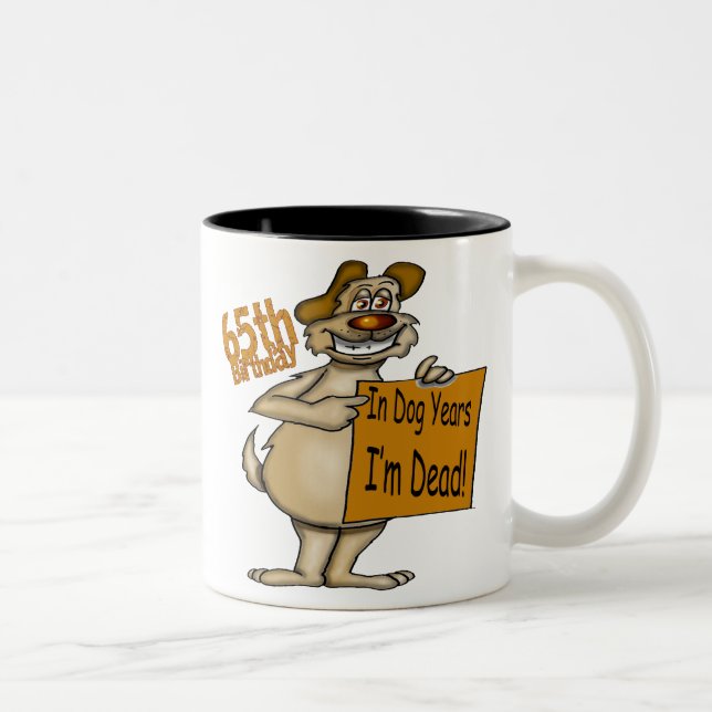 Café Em Dois Tons 65th Caneca dos presentes de aniversário (Direita)