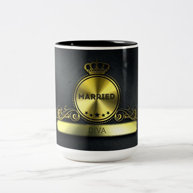 Café Em Dois Tons A caneca de diva casada à venda. (Centro)