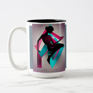 Café Em Dois Tons A caneca de silhueta