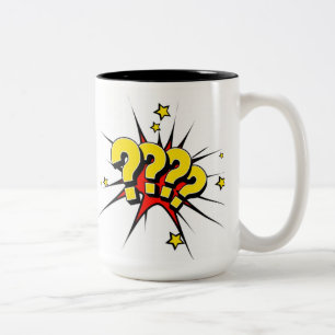 Café Em Dois Tons A caneca do ponto de interrogação